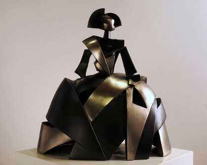 Sculpture Cubiste Ménine Air et Métal - Miguel Guía